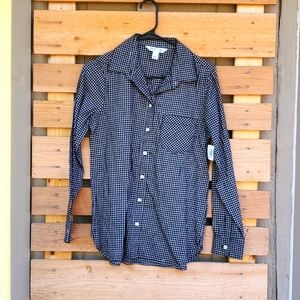 Old Navy Black and White Check Button-Down Shirt